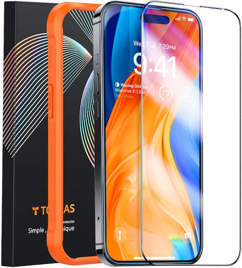 Torras Gehärtetes Glas Schwarz (iPhone 14 Pro)