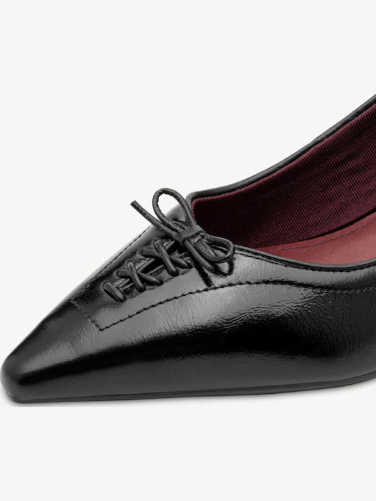 Leder Pumps mit niedrigem Absatz Schwarz