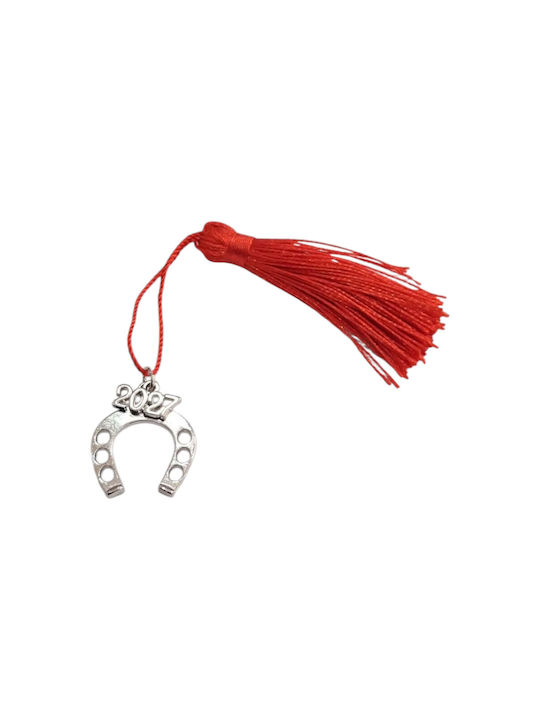 Kalliopi Silver Handmade Hanging New Year's Lucky Charm Silver Horseshoe 2027 2x3cm