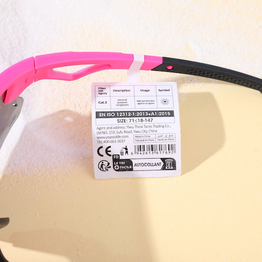 Fahrradbrillen mit Rosa Rahmen und Mehrfarbigen Linsen