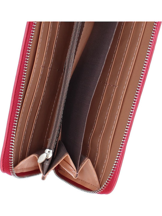 Großes Damenbrieftasche Karten Fuchsie