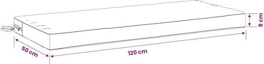 vidaXL Μαξιλάρι για Παγκάκι Παλέτας Soest Μαύρο 50x120εκ.