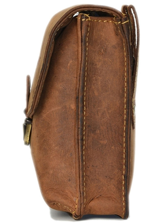 Geantă bărbătească de umăr / crossbody din piele maro