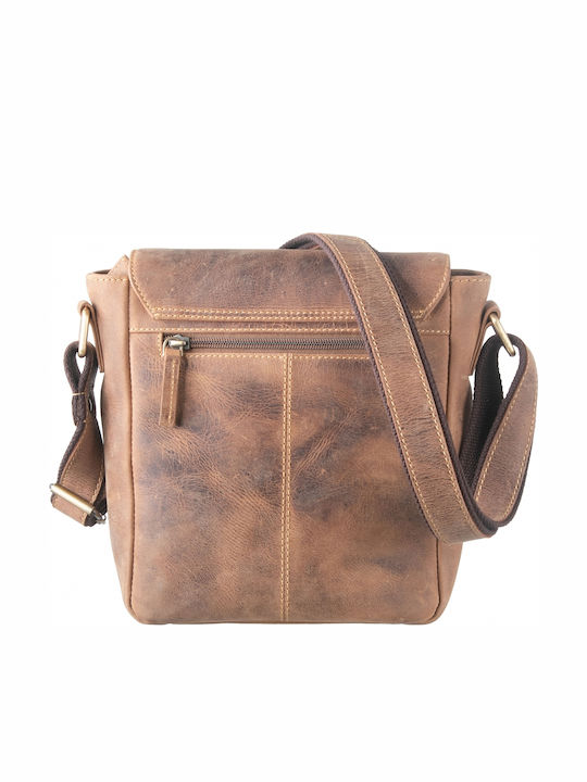 Geantă bărbătească din piele de umăr / tip crossbody maro
