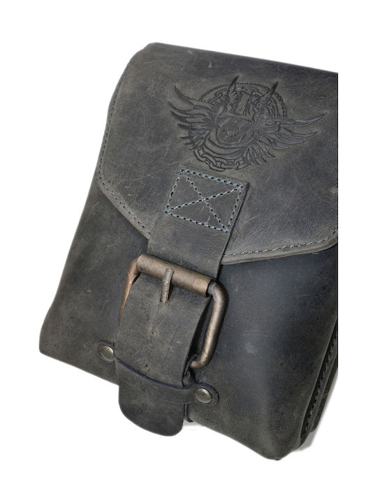 Geantă De Umăr / Tip Crossbody Bărbătească Din Piele Gri