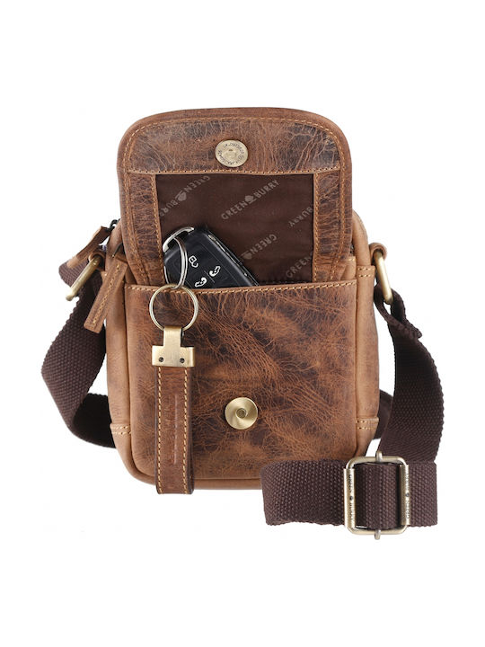 Geantă bărbătească din piele de umăr / tip crossbody maro