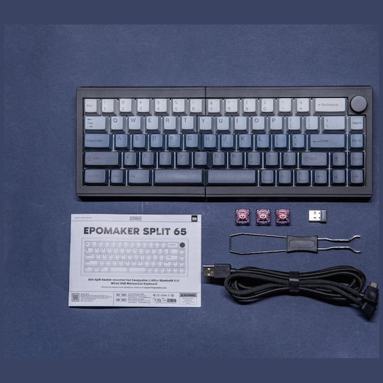 Epomaker Split 65 Безжично Гейминг Механично Клавиатура 65% с RGB Осветление International English