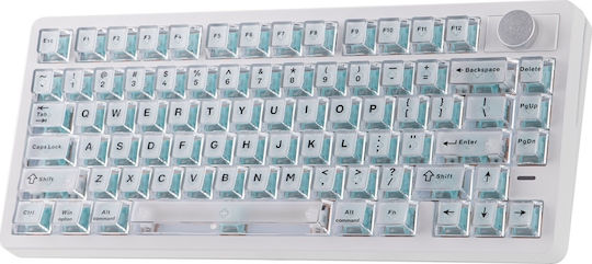 Epomaker HE75 V2 Безжична Hall Effect Гейминг Клавиатура 75% с Магнитни Управления и RGB Осветление Английски (САЩ) Бяла