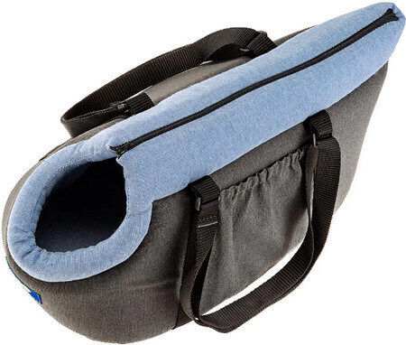 Ferplast Kleine Handtasche für Hundetragetaschen / Katze Blau mit Höhe 48cm