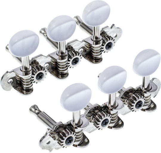 Grover Ma100 Ss 3+3 Chrome White Buttons
