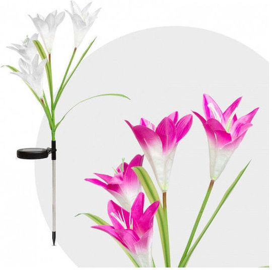 Solarleuchte Blume 4W Rote Mit Fotowiderstand IP65 8,5x7cm