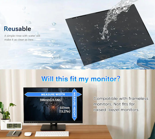 Ecran De Confidențialitate Pentru Calculator 24 Inch Filtru Magnetic De Ecran De Confidențialitate Suspendat Ecran De Confidențialitate Protecție Calculator Protecție Antiorbire Filtru De Confidențialitate Anti-lumină Albastră Film De Protecție Îndepărtabilă Anti-zgârieturi