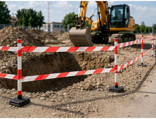 Verk Group Bandă de marcare de culoare roșie cu lungimea de 100 m