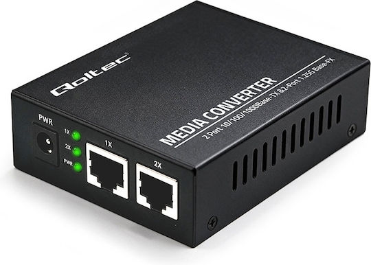 Qoltec Двунаправлен Етернет Медиен Конвертор Суич 2x RJ45 2x SFP 1000 Mb/s 5 V