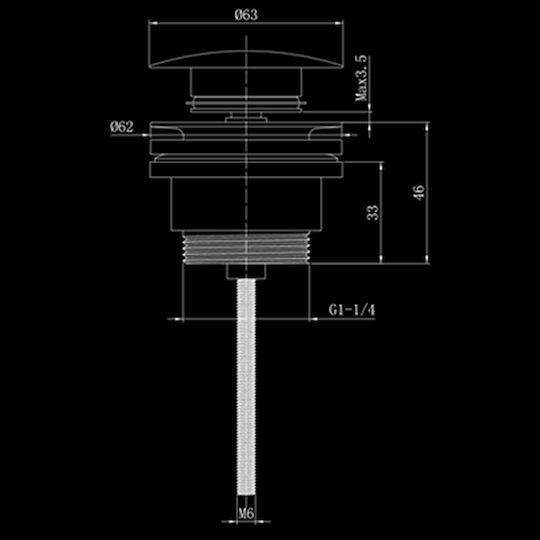 Vinci Compito Βαλβίδα Νιπτήρα Μπρούτζινη