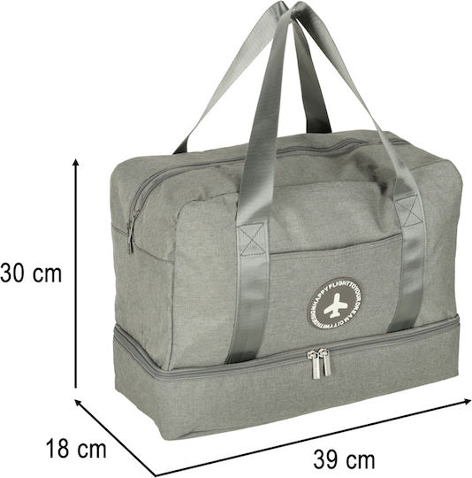 ikonka Sack Voyage Grey Fabric M39xW18xH30cm