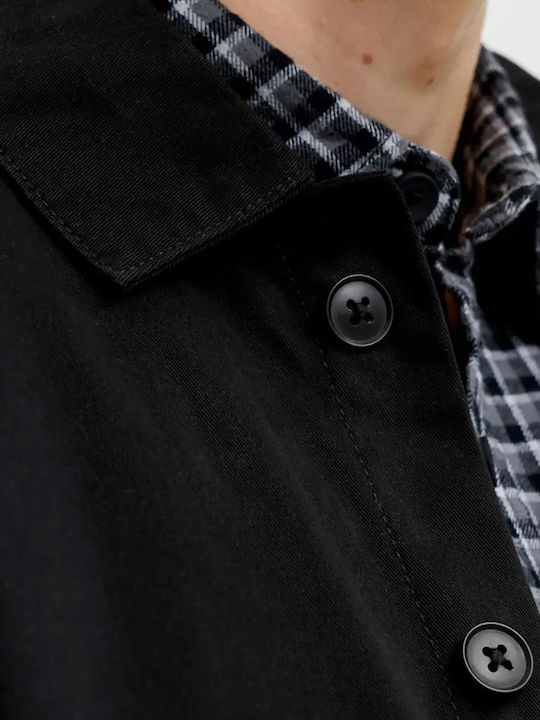 Дълъг ръкав Overshirt със стандартна кройка Black