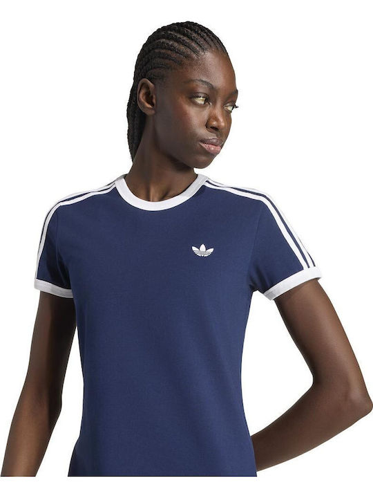 3-Stripes Summer Midi Athletic Dress T-Shirt Short Sleeve Blue