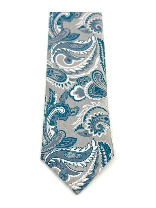 Legend Accessories Set of Men's Printed Ties in Turquoise Colour