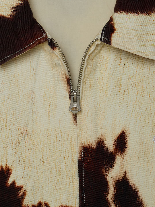 Denim Jacke Cow Print