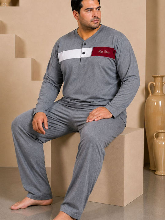Rimoli Plus Size Pijama de iarnă pentru bărbați Gri