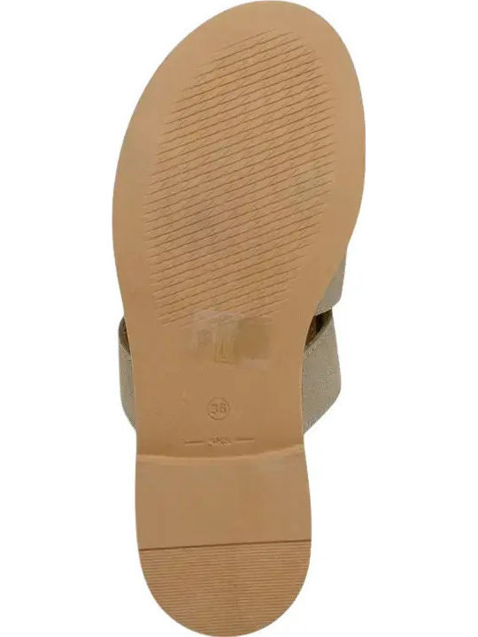 Damen Pantoletten mit Absatz in Tabac Braun Farbe