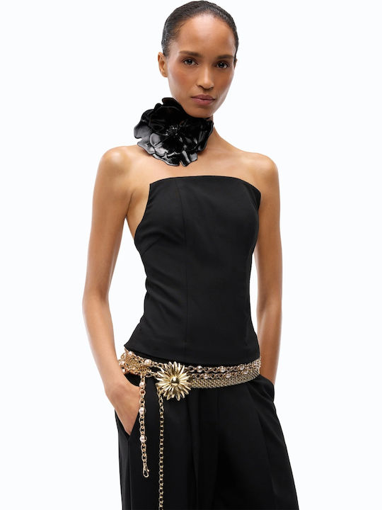 Women's Sleeveless One-piece Jumpsuit Black