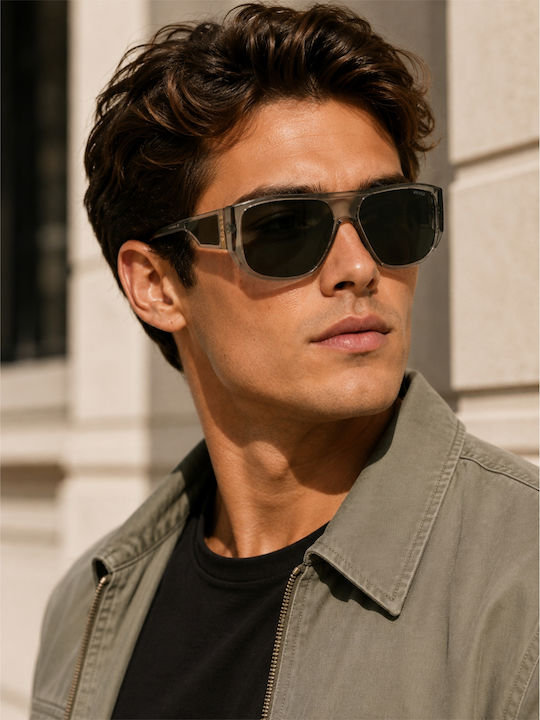 Guess Ochelari De Soare Pentru Bărbați Cu Ramă Neagră Din Plastic Și Lentilă Verde GU00135 93N