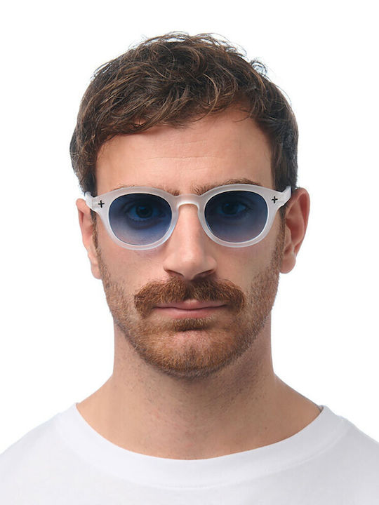 Okkia Unisex Ochelari De Soare Cu Culoare Albă A Sceletului Și Culoare Albastră Degrade A Lentilei OK048-TCL