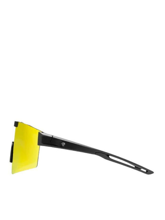 Chpo Unisex Sunglasses with Black Plastic Frame and Multicolour Mirror Lens