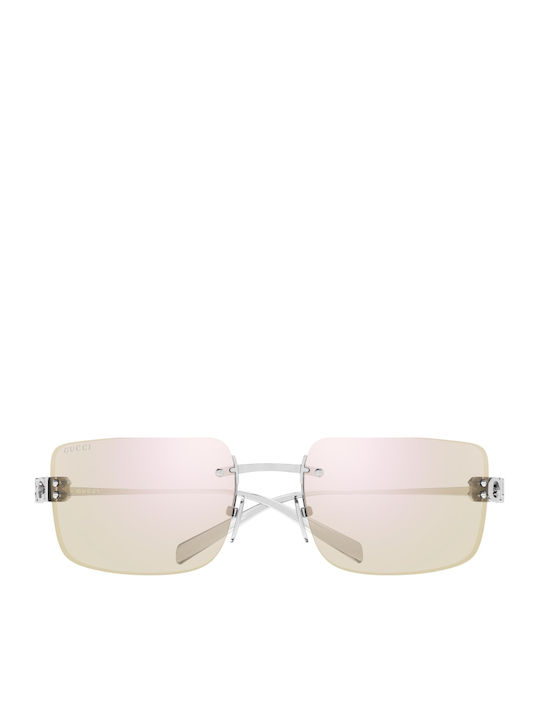Gucci Unisex Ochelari de Soare cu Ramă Argintie cu Lentilă Oglindă GG2038S 003