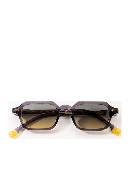 Kyme Unisex Sunglasses with Gray Plastic Frame and Green Gradient Lens