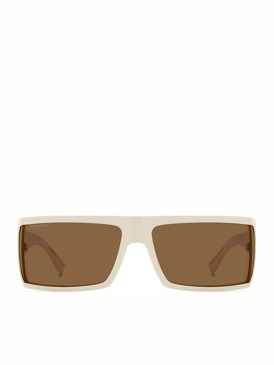 Dsquared2 Men's Sunglasses with Beige Horn-Rimmed Frame and Beige Lens