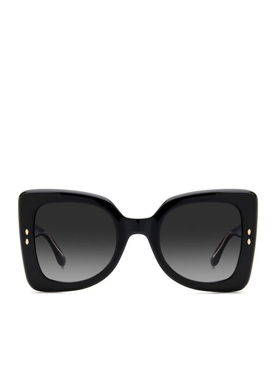 Isabel Marant Women's Sunglasses with Black Horn-Rimmed Frame and Black Lens