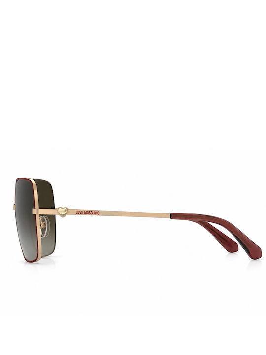 Damen Sonnenbrille mit Gold Metall Gestell und Braun Verlaufsfarbe Linse