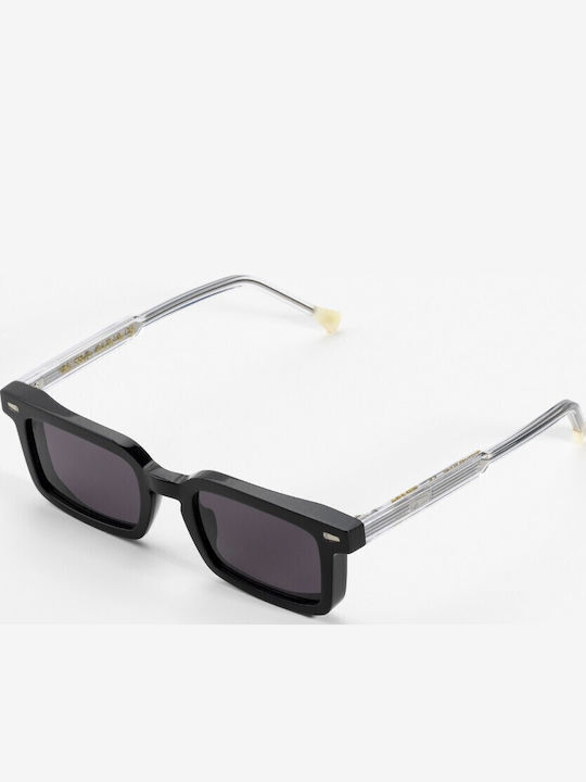 Kyme Unisex Γυαλιά Ηλίου με Μαύρο Κοκκάλινο Σκελετό και Μαύρο Φακό