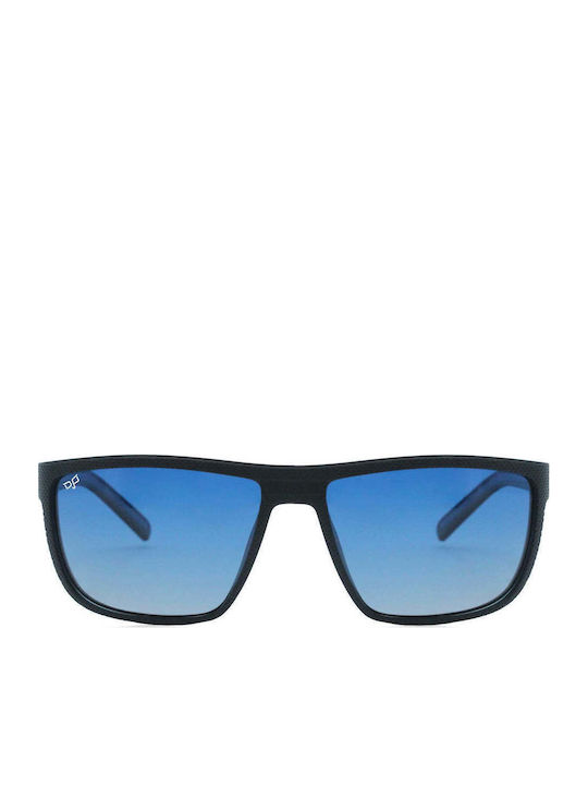 OJO Sunglasses Square Begi Unisex Γυαλιά Ηλίου με Μαύρο Κοκκάλινο Σκελετό και Μπλε Ντεγκραντέ Polarized Φακό