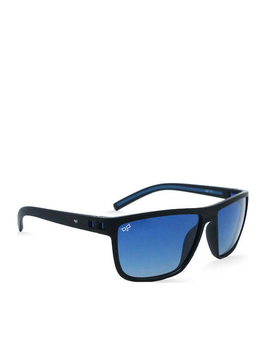OJO Sunglasses Square Begi Unisex Γυαλιά Ηλίου με Μαύρο Κοκκάλινο Σκελετό και Μπλε Ντεγκραντέ Polarized Φακό