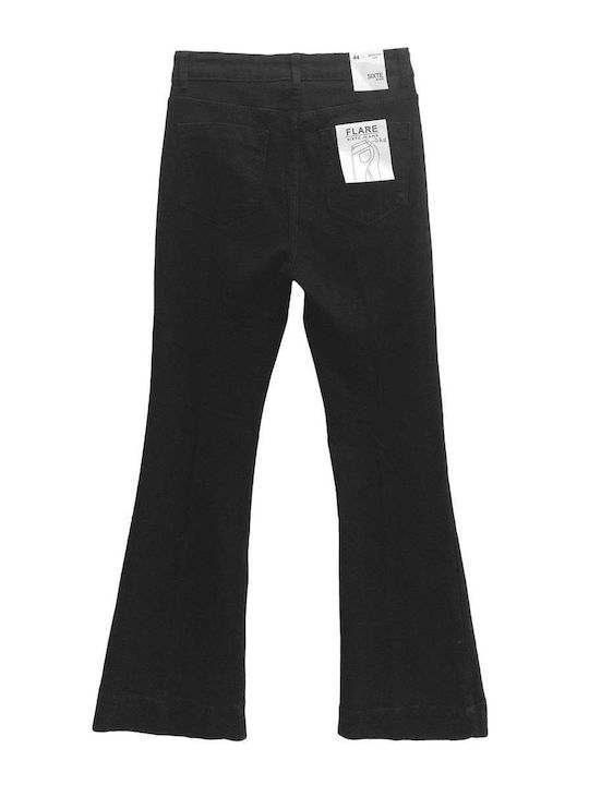 High Rise Women's Jean Pants Flared Black