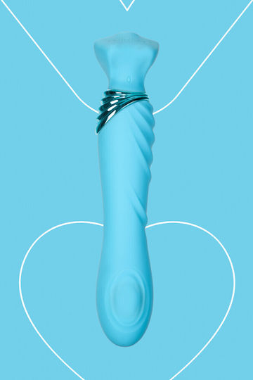 Fairygasm Mermaid's Extasy Doppelter Vibrator 20cm Blau