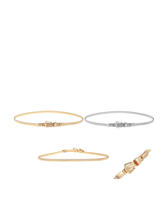 Elastische Damen Gürtel Kette Silber