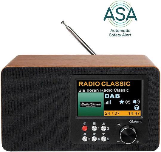 Albrecht DR 863 Ретро Настолно Радио с Мрежово Захранване DAB+ с Bluetooth Кафяв