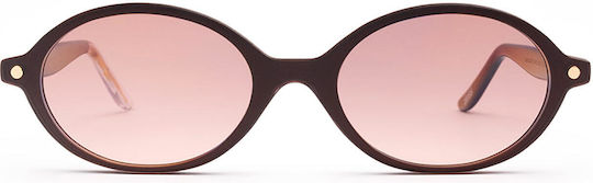 Snob Milano Biancolatte Snv241 004z Women's Plastic Prescription Eyeglass Frames Oval Burgundy Magnetic Clip-On Sunglasses