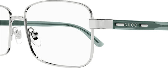 Gucci Rame Ochelari Pentru Bărbați Metalic Argintiu GG1586O 006