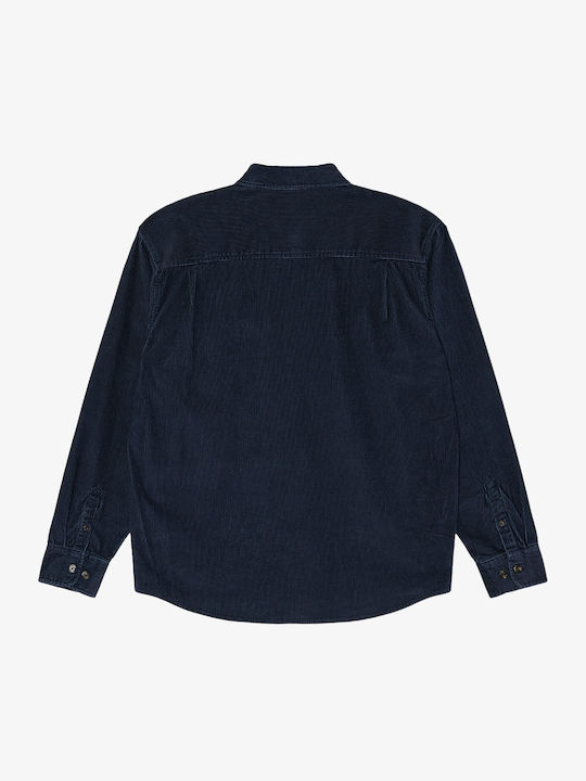 Woven Long Sleeve Corduroy Shirt Night Sky