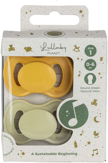 Lullaby Planet Schnuller Gummi Gänseblümchen Gelb & Seegrün für 0-6 Monate 2Stück