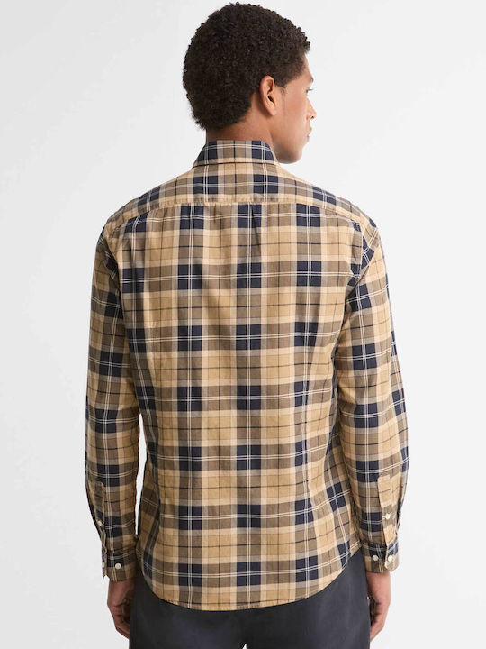 Wetheram Long Sleeve Shirt in Narrow Fit Checked Birchwood