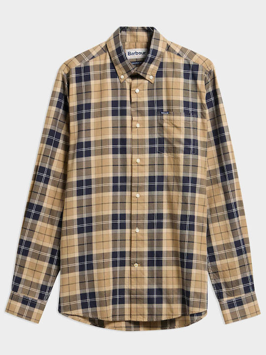 Wetheram Long Sleeve Shirt in Narrow Fit Checked Birchwood
