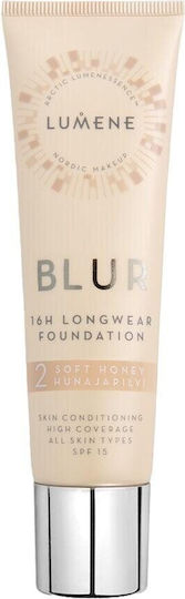 Lumene Longwear Blur Foundation SPF15 2 Soft Honey Mov/alb 30ml