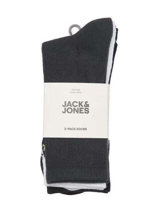 Jack & Jones Șosete bărbătești Monocrome Asphalt 3Pack